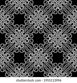 Design seamless decorative pattern. Abstract monochrome lacy background. Vector art