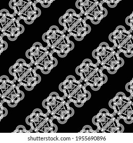 Design seamless decorative pattern. Abstract monochrome lacy background. Vector art