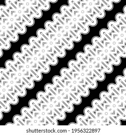 Design seamless decorative pattern. Abstract monochrome lacy background. Vector art