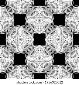 Design seamless decorative pattern. Abstract monochrome lacy background. Vector art