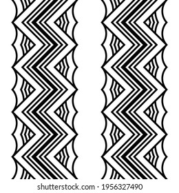 Design seamless decorative pattern. Abstract monochrome stripy background. Vector art