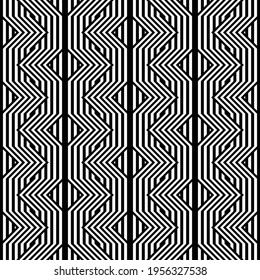 Diseño de un patrón decorativo impecable. Resumen de fondo de rayas monocromáticas. Arte vectorial