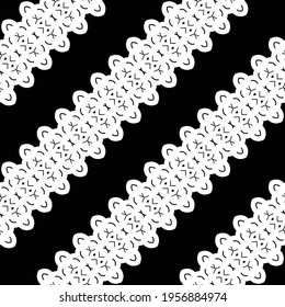 Design seamless decorative pattern. Abstract monochrome lacy background. Vector art