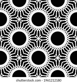 Design seamless decorative pattern. Abstract monochrome lacy background. Vector art
