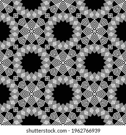 Design seamless decorative pattern. Abstract monochrome lacy background. Vector art