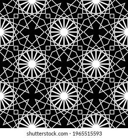 Design seamless decorative pattern. Abstract monochrome lacy background. Vector art