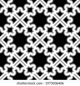 Design seamless decorative pattern. Abstract monochrome lacy background. Vector art