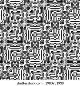 Design seamless decorative pattern. Abstract monochrome stripy background. Vector art