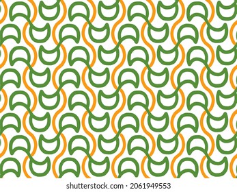 Design seamless decorative pattern. Abstract green and orange background. Vector art.