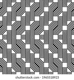 Design seamless decorative zigzag pattern. Abstract monochrome background. Vector art