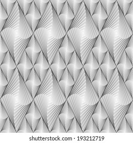 Design seamless diamond geometric pattern. Abstract monochrome decorative background. Speckled texture. Vector art