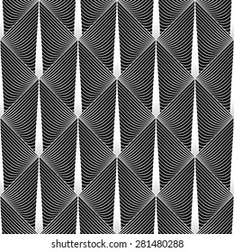 Design seamless diamond geometric pattern. Abstract monochrome lines background. Vector art. No gradient