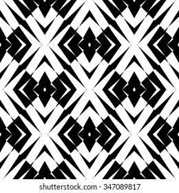 Design seamless diamond pattern. Abstract geometric monochrome background. Vector art. No gradient