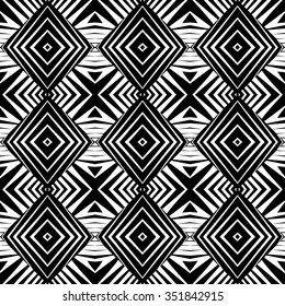 Design seamless diamond pattern. Abstract geometric monochrome background. Vector art. No gradient
