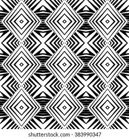 Design seamless diamond pattern. Abstract geometric monochrome background. Vector art. No gradient