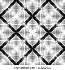 Design seamless diamond pattern. Abstract geometric monochrome background. Vector art. No gradient