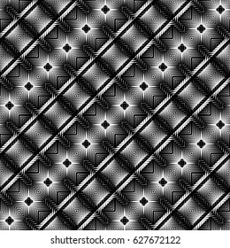 Design seamless diamond pattern. Abstract geometric monochrome background. Vector art. No gradient