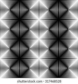 Design seamless diamond trellised pattern. Abstract geometric monochrome background. Vector art. No gradient