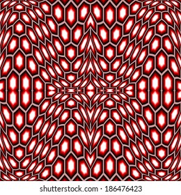 Design seamless distorted hexagon geometric pattern. Colorful textured background. No gradient. Vector art