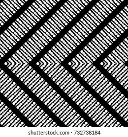 Design seamless dotted geometric pattern. Abstract monochrome zigzag background. Vector art. No gradient