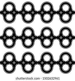 Design seamless geometric decorative pattern. Abstract monochrome circle background. Vector art