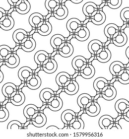 Design seamless geometric decorative pattern. Abstract monochrome circle background. Vector art