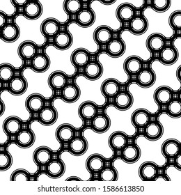Design seamless geometric decorative pattern. Abstract monochrome circle background. Vector art