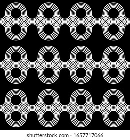 Design seamless geometric decorative pattern. Abstract monochrome circle background. Vector art