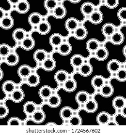 Design seamless geometric decorative pattern. Abstract monochrome circle background. Vector art