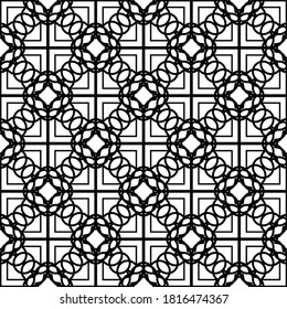 Diseño de un patrón decorativo geométrico impecable. Resumen de fondo de encaje monocromo. Arte vectorial