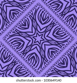 Design of a seamless with a Geometric Flower Pattern of Mandala. Vector illustration. color. For Print Bandana, Shawl, Carpet
