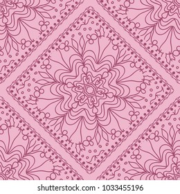 Design of a seamless with a Geometric Flower Pattern of Mandala. Vector illustration. color. For Print Bandana, Shawl, Carpet