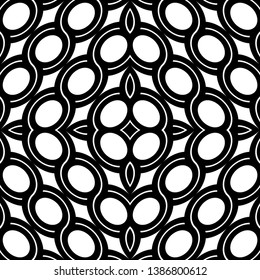 Design seamless geometric pattern. Abstract monochrome ellipse background. Vector art