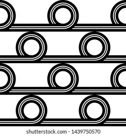 Design seamless geometric pattern. Abstract monochrome circle background. Vector art