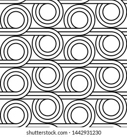 Design seamless geometric pattern. Abstract monochrome circle background. Vector art