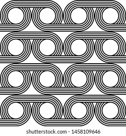 Design seamless geometric pattern. Abstract monochrome circle background. Vector art