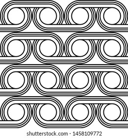 Design seamless geometric pattern. Abstract monochrome circle background. Vector art