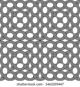 Design seamless geometric pattern. Abstract monochrome ellipse background. Vector art