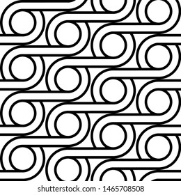 Design seamless geometric pattern. Abstract monochrome circle background. Vector art
