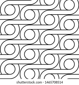 Design seamless geometric pattern. Abstract monochrome circle background. Vector art
