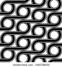 Design seamless geometric pattern. Abstract monochrome circle background. Vector art