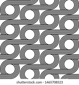 Design seamless geometric pattern. Abstract monochrome circle background. Vector art
