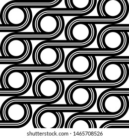 Design seamless geometric pattern. Abstract monochrome circle background. Vector art