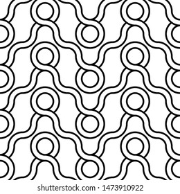 Design seamless geometric pattern. Abstract monochrome circle background. Vector art