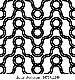 Design seamless geometric pattern. Abstract monochrome circle background. Vector art