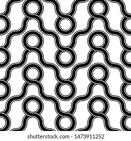 Design seamless geometric pattern. Abstract monochrome circle background. Vector art