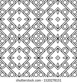 Design seamless geometric pattern. Abstract monochrome grating decorative background. Vector art