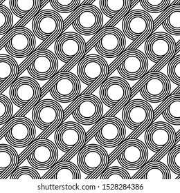 Design seamless geometric pattern. Abstract monochrome circle background. Vector art
