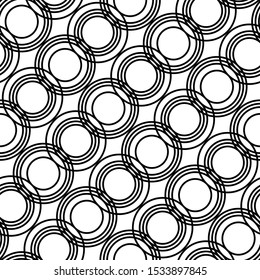 Design seamless geometric pattern. Abstract monochrome circle background. Vector art
