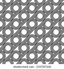 Design seamless geometric pattern. Abstract monochrome circle background. Vector art